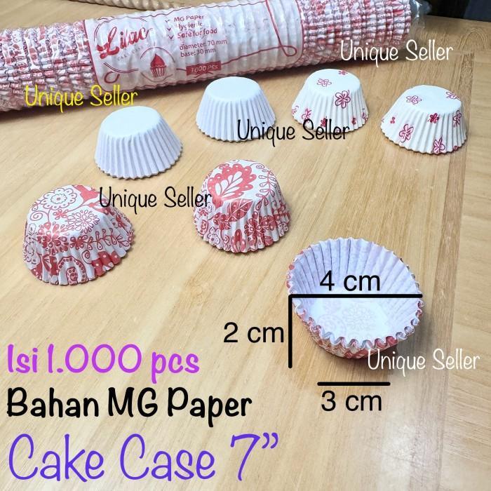 [Isi1000] Cake Case 7 PUTIH MOTIF LILAC / Kertas Alas Pie Onde Onde