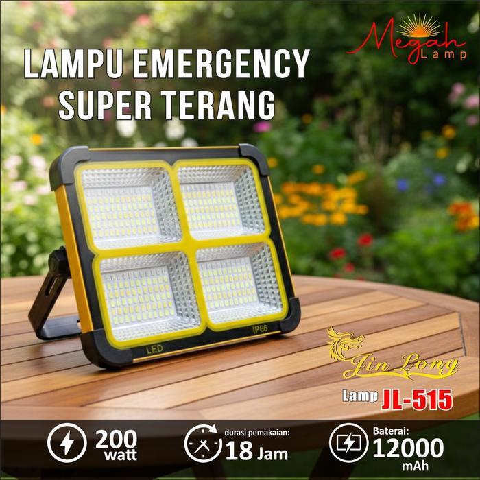 [GARANSI 2 TAHUN] LAMPU SOROT JINLONG JL 515 200W TENAGA SURYA / SOLAR POWERED GANTUNG CAMPING TENDA