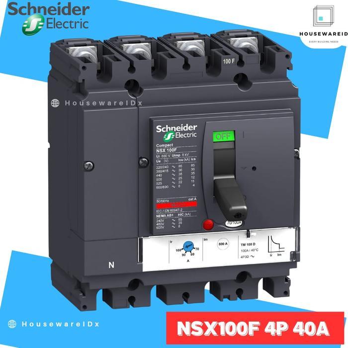 MCCB 4 PHASE 40 AMPERE SCHNEIDER LV429644 ORIGINAL / MCCB 4P 40A 36KA NSX100F / BREAKER 4 POLE 40A