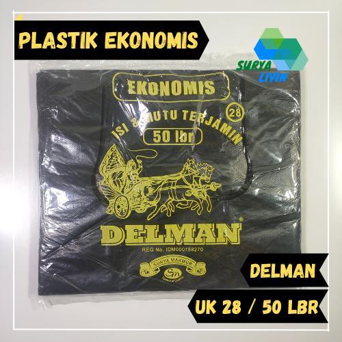 Kantong Plastik Kresek Delman Ekonomis Uk. 28 Hitam isi 50 lembar