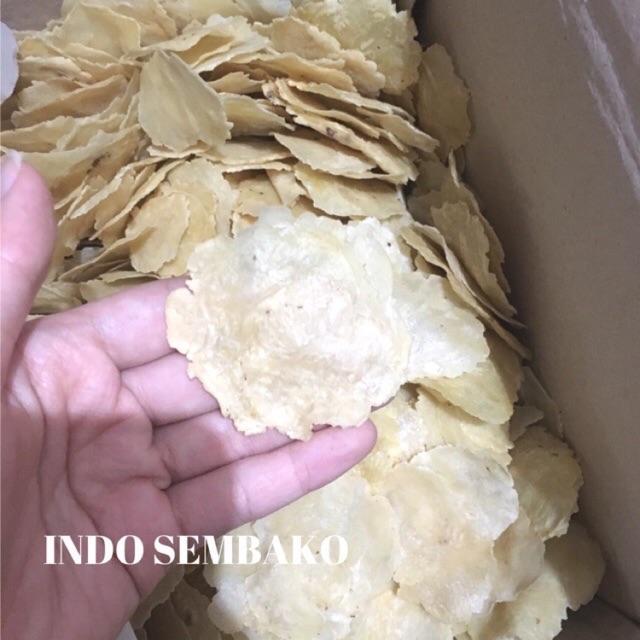 Emping Abadi 1Kg / Kerupuk Emping Mentah 1 Kg / Krupuk Emping Cemilan Sehat / Emping Melinjo 1Kg