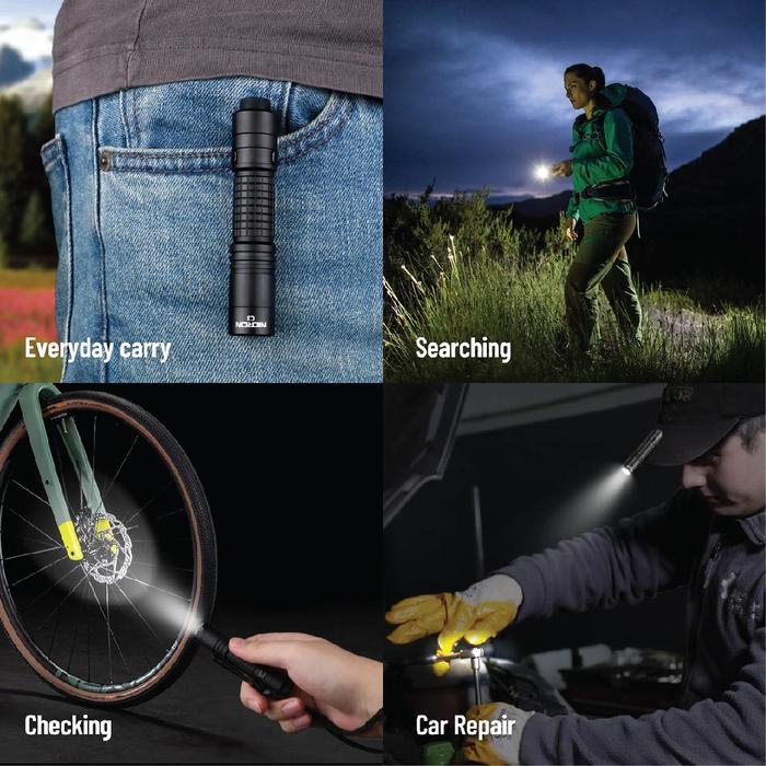 Cuci Gudang NICRON C6 Senter Mini EDC - Tingkat Cahaya 2000 lumen, Jarak Cahaya 379 meter - Water