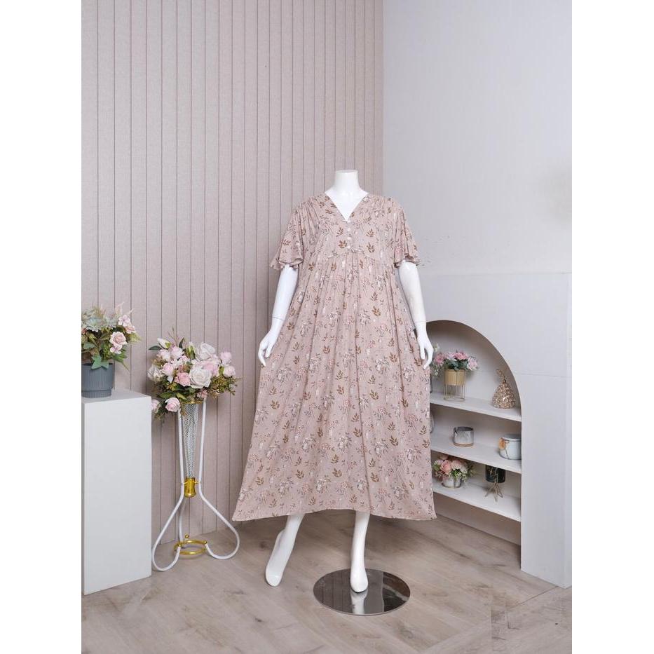 Sorex - Camelia Long Dress Daster Wanita Adem Daster Rayon Premium Daster Busui