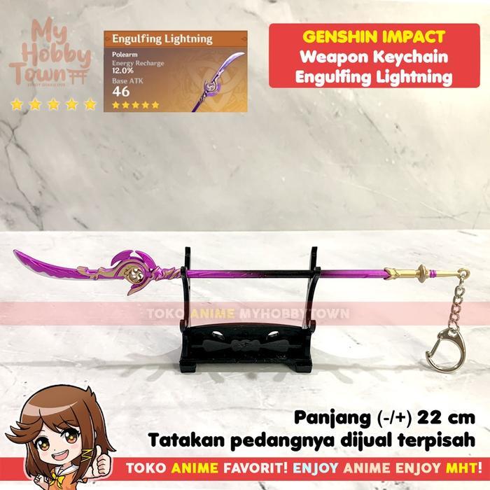 Gantungan Kunci Engulfing Lhtning Item Game Genshin Impact Polearm Raiden Sho Baal Inazuma