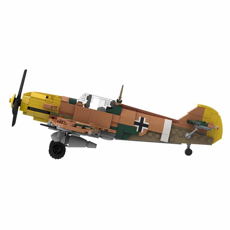 Military Aircraft Model MOC Building Block Messerschmitt Bf 109 E-7 Trop Modular Technology Gift