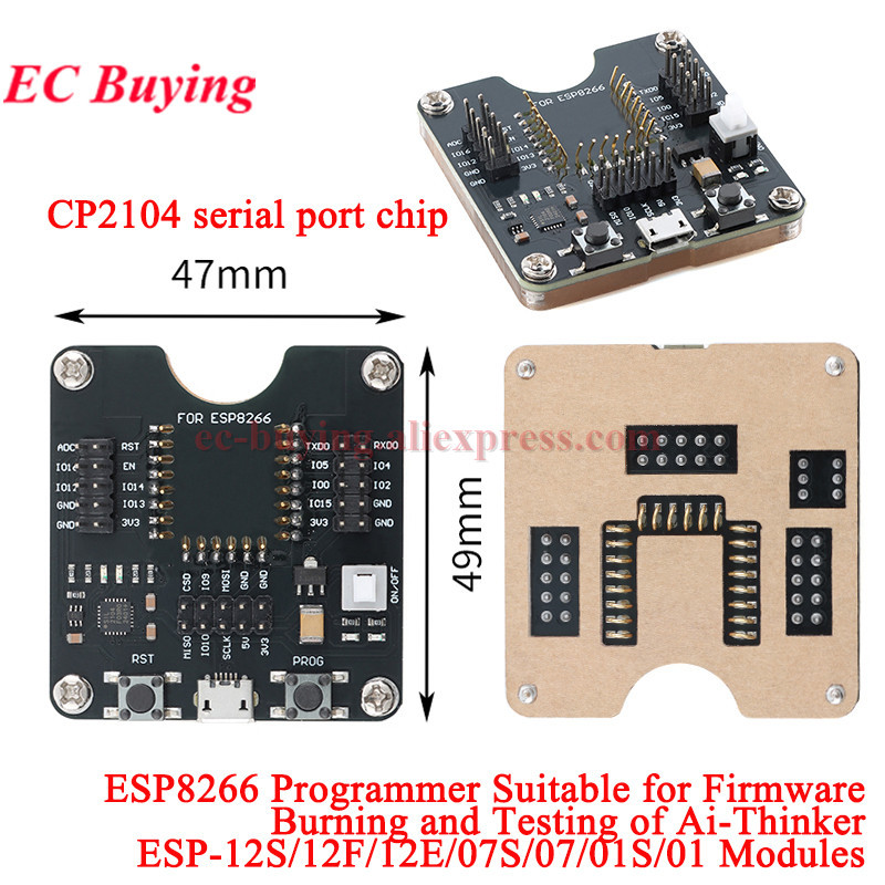 ESP8266 ESP-W&ROOM-32 ESP32-WROVER Development Board Test Programmer Socket Downloader Burning