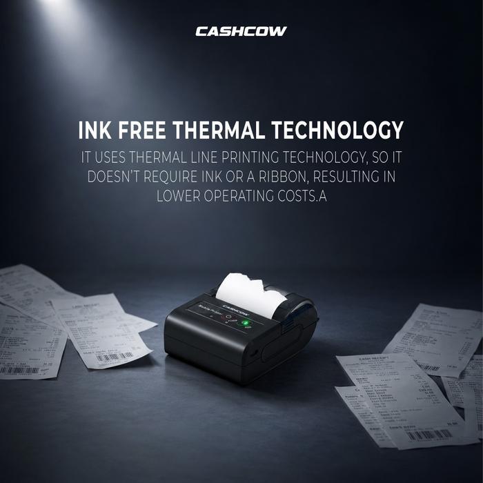Cashcow Mpt-Ii Printer Thermal 58Mm Portable Bluetooth Usb Type-C Struk Kasir Mini Tanpa Tinta