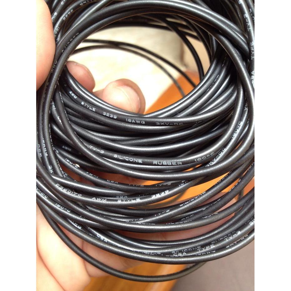 "New" 30Cm Kabel Silicone cable AWG18 awg 18 Tahan Panas Lentur Hitam