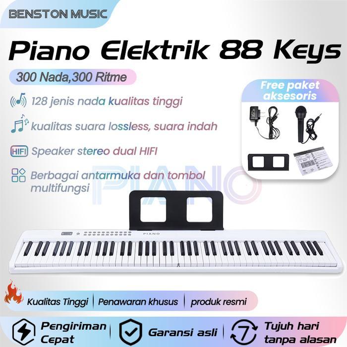 Benston Music-Keyboard elektrik lipat 88 tuts portabel charging rumah anak/pemula, 88-tuts piano