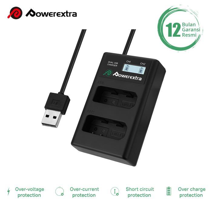 Powerextra Dual Smart Charger Nikon En-El14 For D3300 D5100 D5300 Etc Terbaru 