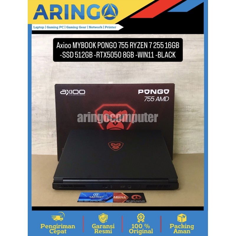 Axioo MYBOOK PONGO 755 RYZEN 7 255 16GB -SSD 512GB -RTX5050 8GB -WIN11 -BLACK