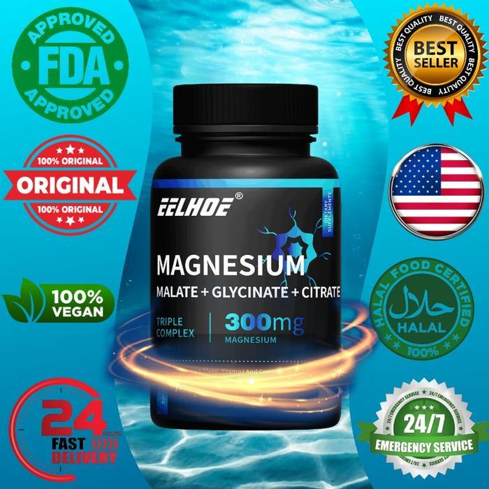 Original Triple Magnesium Complex Magnesium Glycinate + Magnesium Malate + Magnesium Citrate 300 mg