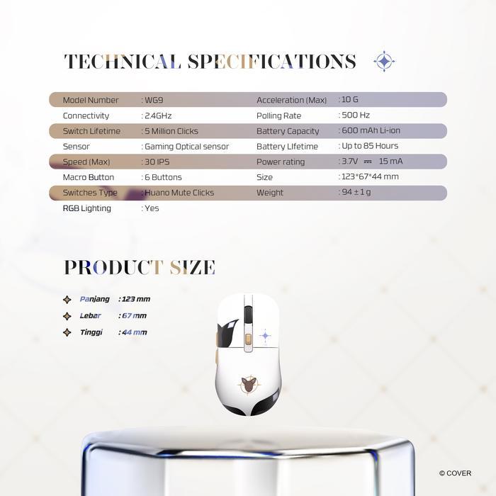 FANTECH x VESTIA ZETA HOLOLIVE EXCLUSIVE Limited Edition Deskmat MP905 & Mouse WG9 Gaming Wireless
