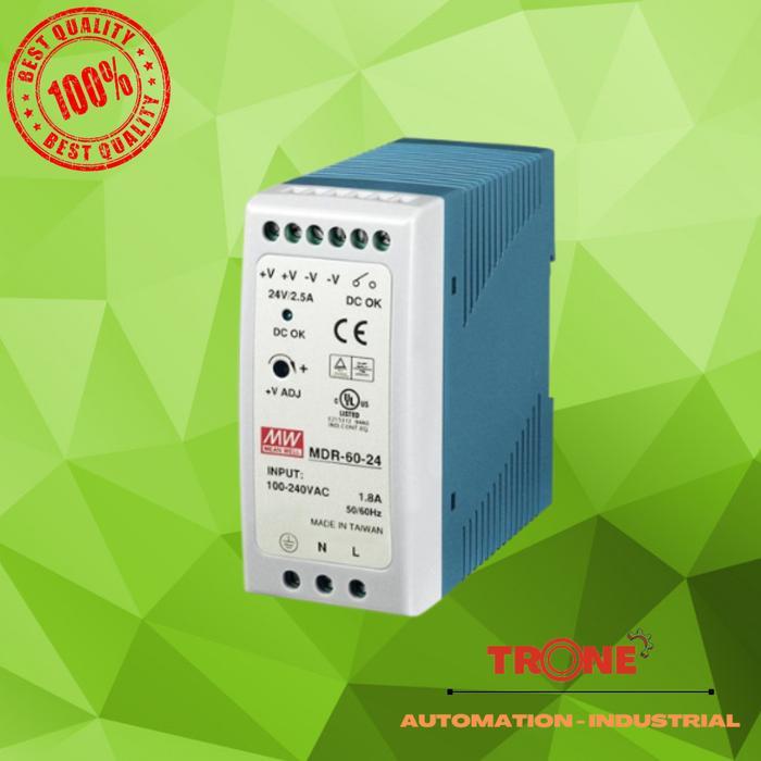 MDR-60-24 HMW 60Watt 24Vdc DIN RAIL POWER SUPPLY READY STOK