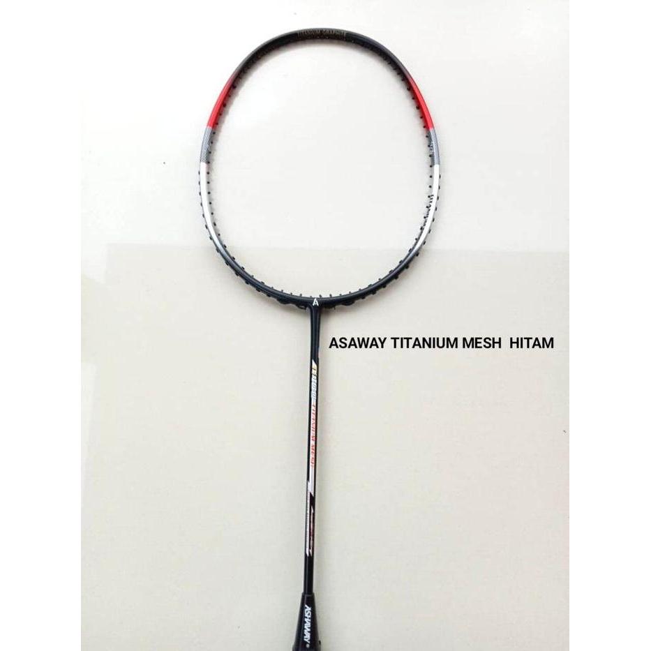 Ready Stok HS Ashaway Raket Badminton TI 100 Titanium Mesh - Raket Bulutangkis Ashaway TI100 Hitam