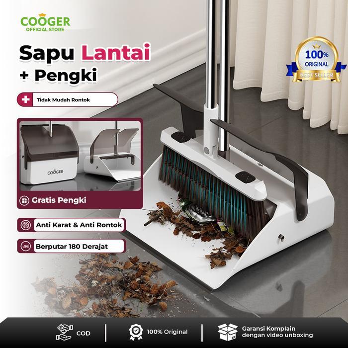 Sapu Ringan Dan Nyaman Cooger Sapu Lantai Alat Pembersih Lantai Sapu Pengki Set Kuat Ringan Tidak