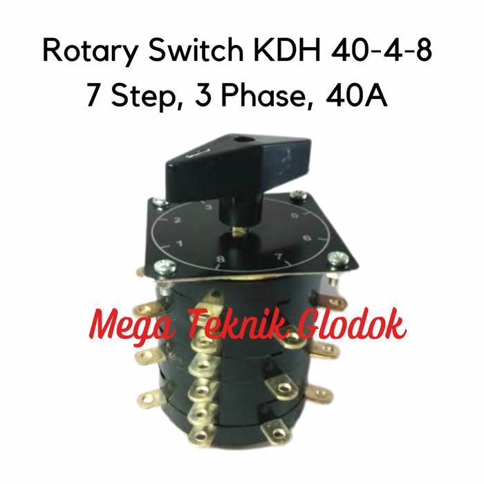 Rotary Selector Switch 3 Phase 40A 7 Step Kdh40-4-8