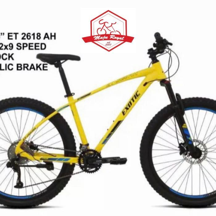 SEPEDA GUNUNG MTB EXOTIC ET 2618 AH HYDRAULIC 18 SPEED 27,5 inch ALLOY - YELLOW