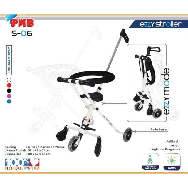 Terlaris Pmb S06 Ezzy Simple Baby Stroller Mini Trike Kursi Dorong Bayi Roda 5