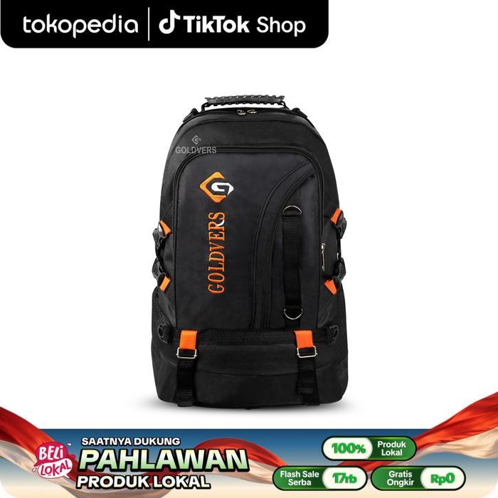 Goldvers Tas Ransel Jumbo 60L Waterproof Backpack Travel Pria