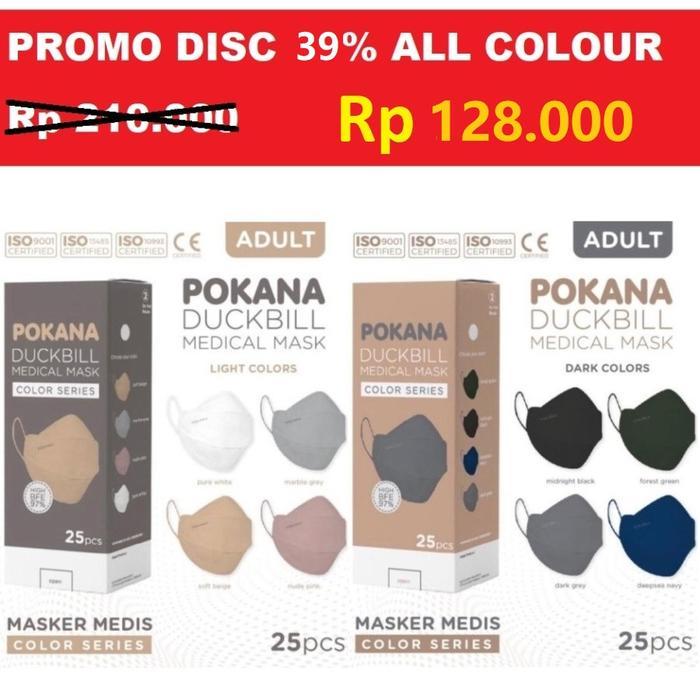 Pokana Duckbill 25 Pcs - Masker Medis Pokana - Masker