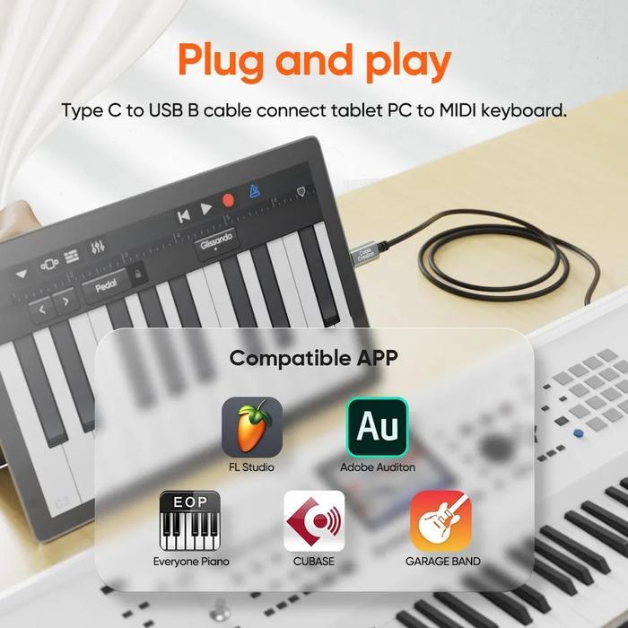 CABLE CREATION CC079X Type-C to USB-B OTG Cable for Printer, Keyboard