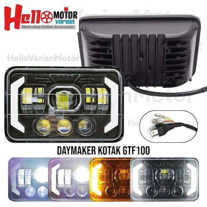 LAMPU DEPAN DAYMAKER KOTAK LED GT100 SOCKET H4 READY