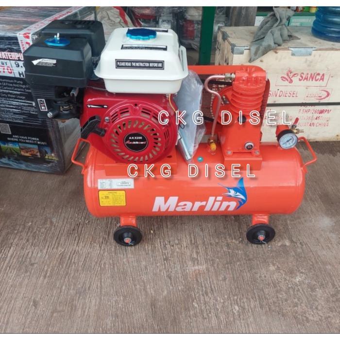 Kompresor Angin 1/4 MARLIN + Mesin Penggerak Bensin