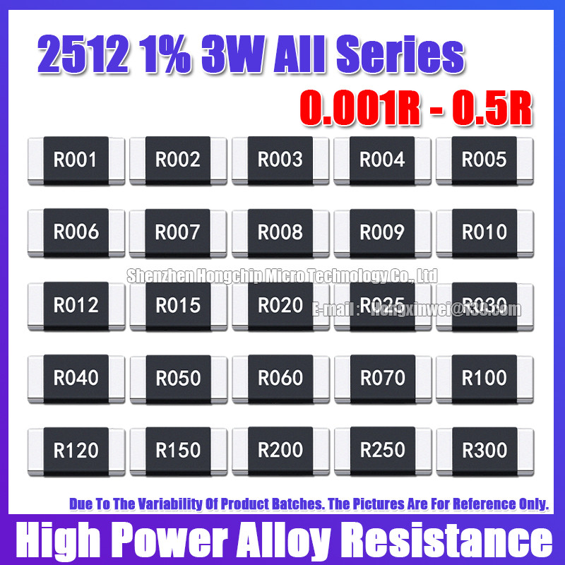 (10PCS) 3W Alloy Resistor R001 R002 R003 R004 R008 R009 R010 R012 R015 2512 1% R020 R025 R060 R070