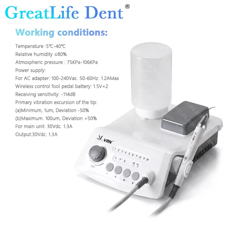 Wireless Dental Scaler 500ML Ultrasonic Scaler With LED Detachable Handpiece Dental Ultrasound