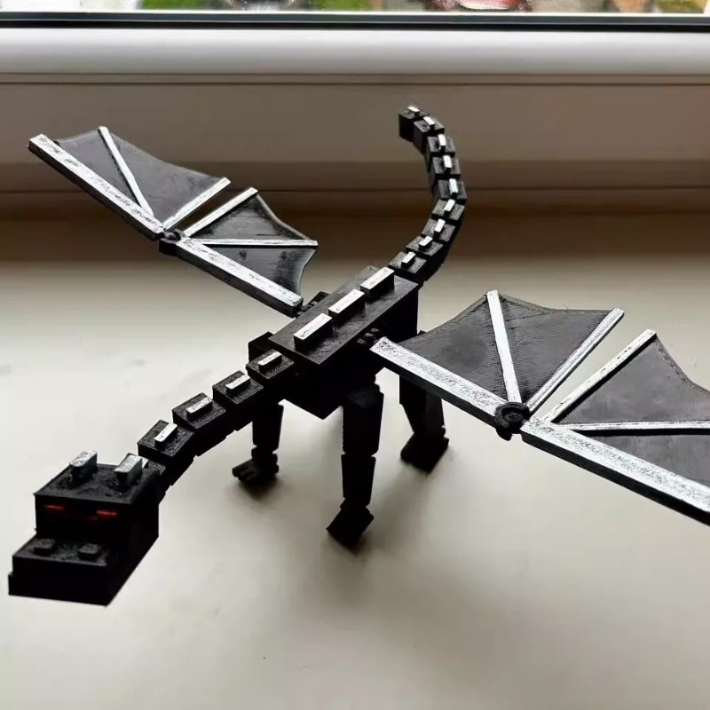 Mineworld Ender Dragon Articulated Action Figure 3D Printed Poseable Model Toy Assembled Game
