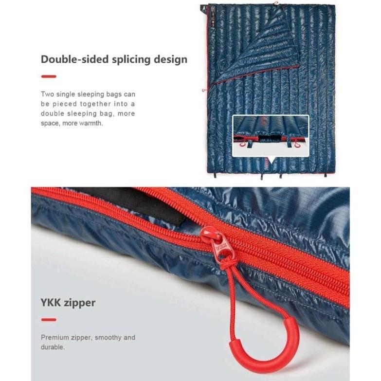 NATUREHIKE SLEEPING BAG GOOSE DOWN CW280 NH17Y010-R BULU ANGSA
