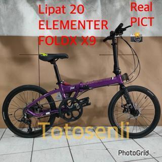 Sepeda Lipat Element 20 In Foldx X9 8Speed - Ungu