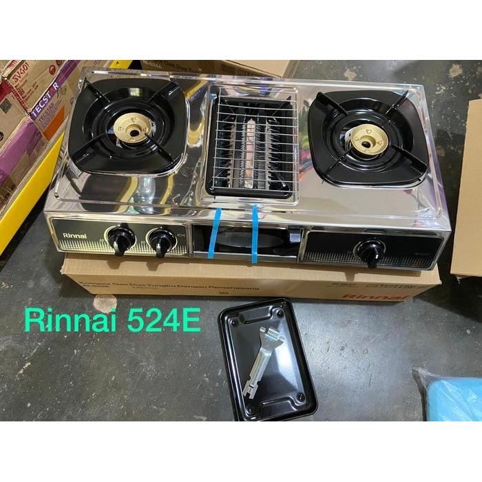 KOMPOR GAS 2 TUNGKU RINNAI RI-524E PLUS GRILLER DAN MINI OVEN BATAM