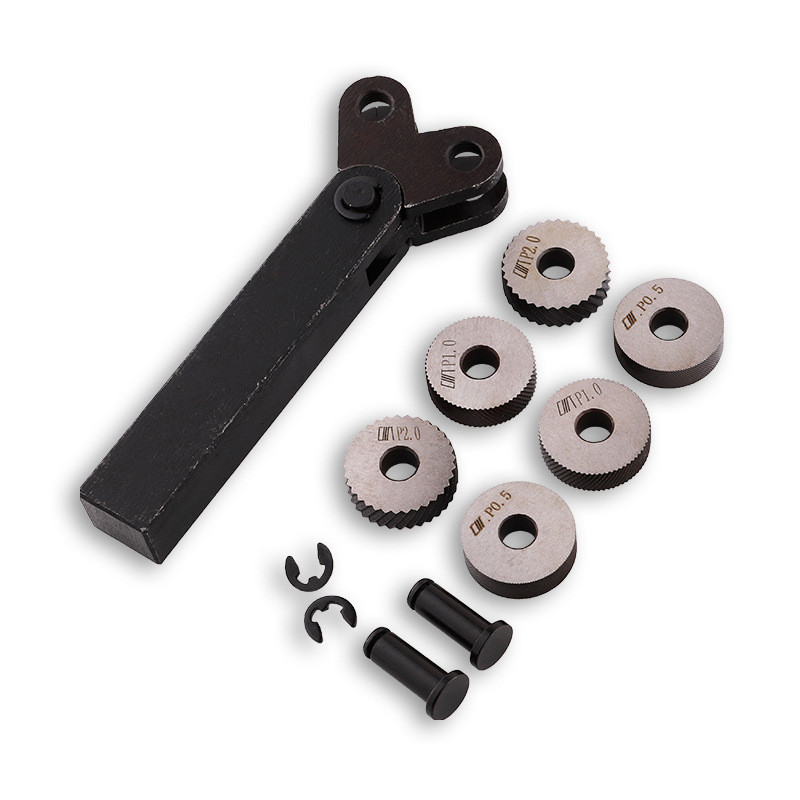 7PCS KNURLING TOOL 0.5/1/2MM DIAGONAL DUAL WHEEL LINEAR KNURL SET STEEL LATHE CUTTER WHEEL KNURLING