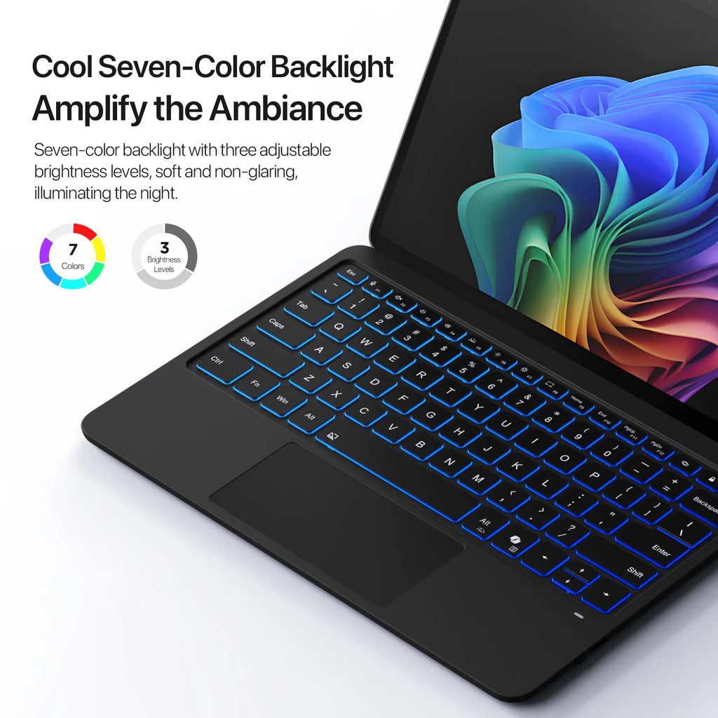 Backlight Bluetooth Keyboard For Microsoft Surface Pro 12 Inch,Keyboard Trackpad For Microsoft