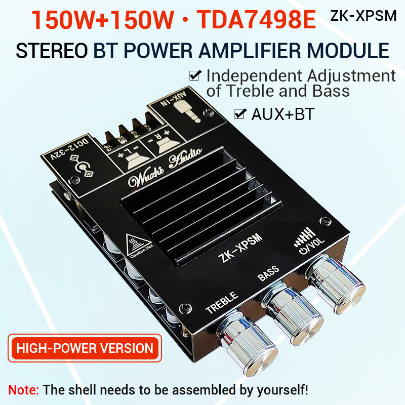 TDA7498E 2*150W o Power Amplifier BT 5.0 Stereo Subwoofer HiFi Class D Digital Music Home