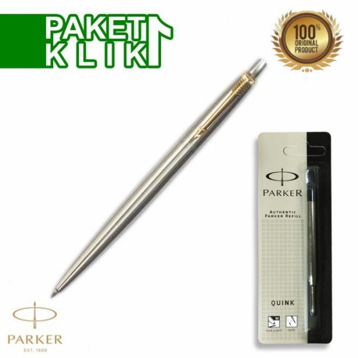 Pen Parker Jotter Ss Original + Free Grafir Laser Nama-Bonus 1 Refiil Terbaru