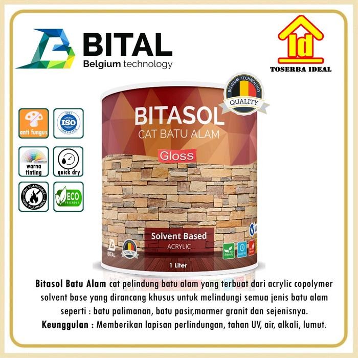 Cat Batu Alam Glossy BITASOL 1liter - Cat pelapis batu alam gloss