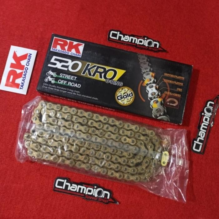 Rantai Rk Takasago Chain Ori Japan O-Ring Kro 520-120L 520 120 L Gold