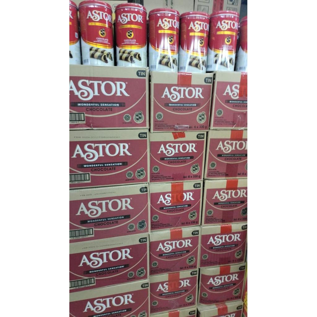 ASTOR WAFER STICK COKLAT 330GR KALENG ISI 6 KALENG /DUS