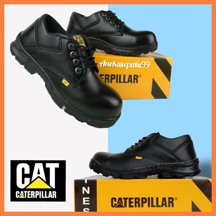 Sepatu Safety Caterpillar Pria Wanita Ujung Besi / Sepatu Kerja Pabrik Proyek Kitchen Spbu Anti Slip