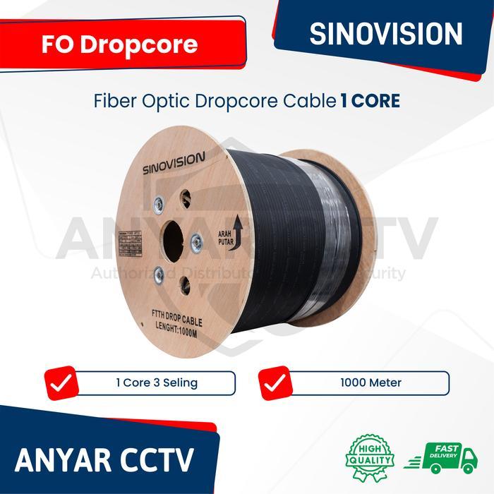 ns2x- Sinovision Kabel Dropcore Fiber Optic Fo 1 Core 3 Seling 1000 Meter Hitam Kualitas
