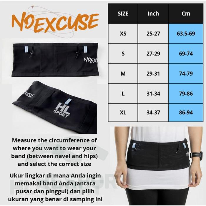 No Excuse Running Belt Tas Pinggang Lari Hlsport Ringan Anti Goyang