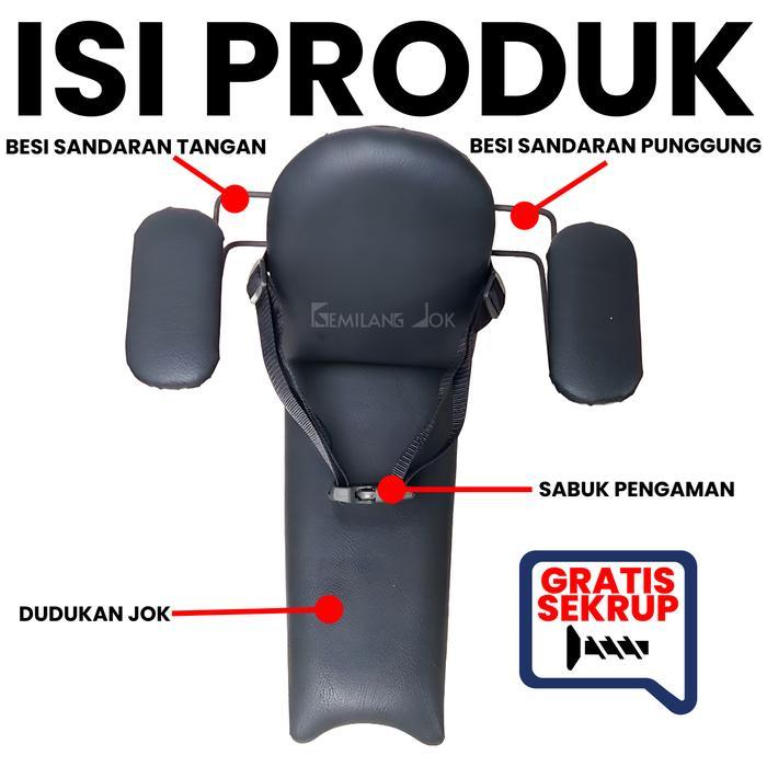 Kursi Jok Boncengan Anak Dudukan Portable Motor Matic Honda Sonic - Dilengkapi Besi Sandaran Tangan