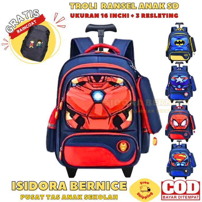 ORIGINAL Tas Koper Anak Laki Laki Sekolah SD Karakter Superhero READY STOCK