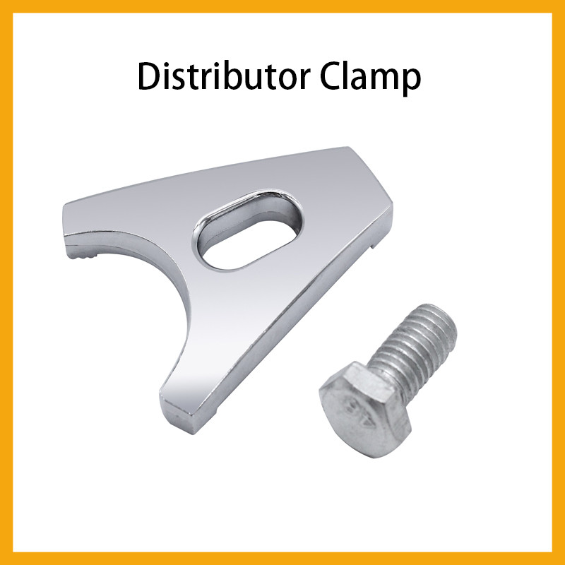 Chrome Steel Distributor Clamp Hold Down With Screw Sbc Bbc Replacement For Chevy Distributors V8 V6