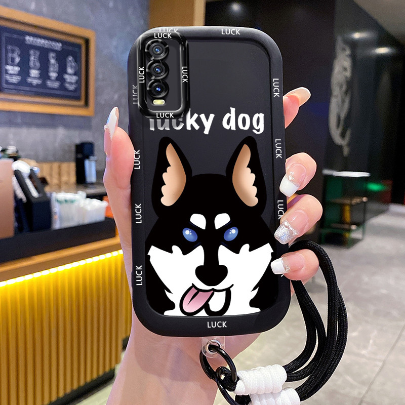 Casing Hp untuk VIVO Y20 Y20i Y20s Y20A Y20G Y12A Y12S Y11s Case Casing Anjing beruntung pola Kesing