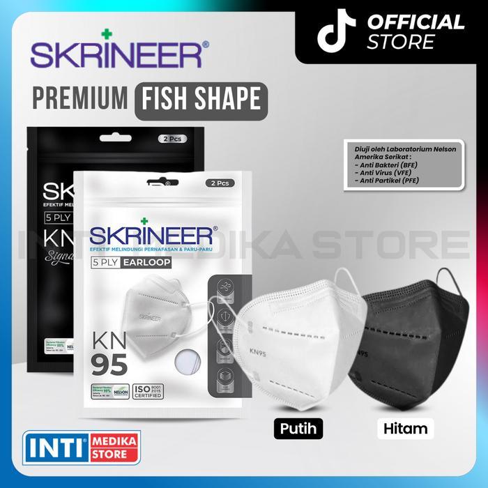 SKRINEER - Masker Earloop KN95 5 Ply SACHET 3D Surgical Mask BFE 99%