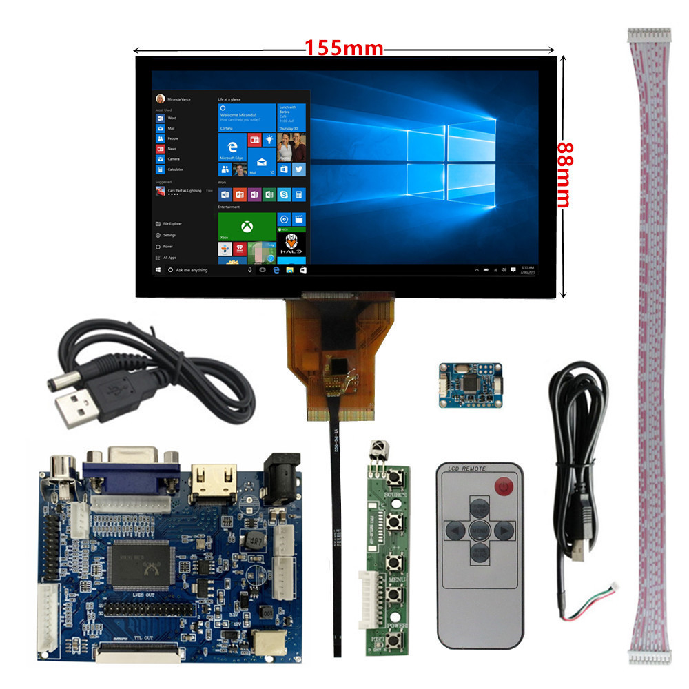 6.5 inch LCD Display Screen Control Driver Board HDMI-Compatible VGA AV Digitizer Touchscreen kit